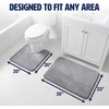 image:imageMuddy Mat Memory Foam Bath Mat Set 2 Piece  Velvet Soft Non Slip Bathroom Rugs Set Thick Absorbent Washable Bath Mats for Bathroom Floor and Shower Black 20x30  20x20 UShapedGrey