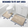 image:imageMuddy Mat Memory Foam Bath Mat Set 2 Piece  Velvet Soft Non Slip Bathroom Rugs Set Thick Absorbent Washable Bath Mats for Bathroom Floor and Shower Black 20x30  20x20 UShapedBeige