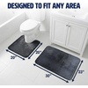 image:imageMuddy Mat Memory Foam Bath Mat Set 2 Piece  Velvet Soft Non Slip Bathroom Rugs Set Thick Absorbent Washable Bath Mats for Bathroom Floor and Shower Black 20x30  20x20 UShapedBlack