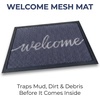 image:imageMuddy Mat Meshy Mat Door Mat HeavyDuty QuickDry Floor Mat Sand amp Dirt Trapper for Indoor amp Outdoor Ideal for Entrance MudroomsPatios amp GaragesLowProfileNonSlipWashable Box 16x24x04Welcome
