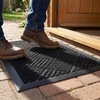 image:imageMuddy Mat Meshy Mat Door Mat HeavyDuty QuickDry Floor Mat Sand amp Dirt Trapper for Indoor amp Outdoor Ideal for Entrance MudroomsPatios amp GaragesLowProfileNonSlipWashable Box 16x24x04Cross Diamond Black