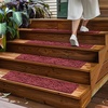 image:imageMuddy Mat Pack of 8  Soft Chenille Stair Treads NonSlip Reusable Super Absorbent Stair Treads for Wooden Steps Tile amp Marble Floor Easy to Install amp Machine Washable  Grey 30 x 7Red