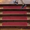 image:imageMuddy Mat Pack of 8  Soft Chenille Stair Treads NonSlip Reusable Super Absorbent Stair Treads for Wooden Steps Tile amp Marble Floor Easy to Install amp Machine Washable  Grey 30 x 7Red