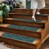 image:imageMuddy Mat Pack of 8  Soft Chenille Stair Treads NonSlip Reusable Super Absorbent Stair Treads for Wooden Steps Tile amp Marble Floor Easy to Install amp Machine Washable  Grey 30 x 7Atlantic Blue