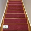 image:imageMuddy Mat Pack of 8  Soft Chenille Stair Treads NonSlip Reusable Super Absorbent Stair Treads for Wooden Steps Tile amp Marble Floor Easy to Install amp Machine Washable  Grey 30 x 7Red