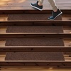 image:imageMuddy Mat Pack of 8  Soft Chenille Stair Treads NonSlip Reusable Super Absorbent Stair Treads for Wooden Steps Tile amp Marble Floor Easy to Install amp Machine Washable  Grey 30 x 7Chocolate Brown