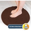 image:imageMuddy Mat Shown on TV  Super Absorbent Microfiber Dog Door Mat for Muddy Paws NonSlip Washable Pet Rug Quick Dry Chenille Entryway Carpet Machine Washable Indoor Outdoor Mat Grey Round 4ftChocolate Brown