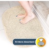 image:imageMuddy Mat Shown on TV  Super Absorbent Microfiber Dog Door Mat for Muddy Paws NonSlip Washable Pet Rug Quick Dry Chenille Entryway Carpet Machine Washable Indoor Outdoor Mat Grey Oval 3ft x 5ftBeige