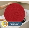 image:imageMuddy Mat Shown on TV  Super Absorbent Microfiber Dog Door Mat for Muddy Paws NonSlip Washable Pet Rug Quick Dry Chenille Entryway Carpet Machine Washable Indoor Outdoor Mat Grey Round 4ftRed