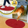 image:imageMuddy Mat Shown on TV  Super Absorbent Microfiber Dog Door Mat for Muddy Paws NonSlip Washable Pet Rug Quick Dry Chenille Entryway Carpet Machine Washable Indoor Outdoor Mat Grey Oval 3ft x 5ftRed