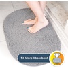 image:imageMuddy Mat Shown on TV  Super Absorbent Microfiber Dog Door Mat for Muddy Paws NonSlip Washable Pet Rug Quick Dry Chenille Entryway Carpet Machine Washable Indoor Outdoor Mat Grey Oval 3ft x 5ftGrey