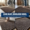 image:imageMuddy Mat TMax Dual Tone Indoor Dog Door Mat Slip Resistant Chenille Entryway Rug for Muddy Paws Super Water Absorbent Front Door Mat Quick Dry Washable mat  Beige 18 x 28Chocolate Brown