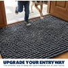 image:imageMuddy Mat TMax Dual Tone Indoor Dog Door Mat Slip Resistant Chenille Entryway Rug for Muddy Paws Super Water Absorbent Front Door Mat Quick Dry Washable mat  Beige 18 x 28Black