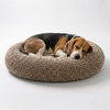 image:imageMuddy MatCloud K9 Bed for Dogs amp Cats Soft amp Relaxing Donut Dog Bed Chenille Material Removable Cover Washable amp Dryer SafeBrown Medium35x35Beige