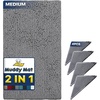 image:imageMuddy Mat 2 in 1 Bundle  Absorbent Microfiber Door Mat Grey Medium 30X19 amp Rug Heavy Duty NonSlip Corner Pad Pack of 4 DoubleSided Adhesive Pad for Corners  Ultimate Floor Protection Combo