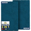 image:imageMuddy Mat 2Piece Atlantic Blue Medium 30X19 ASSEENONTV Highly Absorbent Microfiber Door Mat Bath Mat and Pet Rug Non Slip Thick Washable Soft Chenille for Kitchen Bedroom Indoor and OutdoorAtlantic Blue