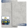 image:imageMuddy Mat 2Piece Set ASSEENONTV Highly Absorbent Microfiber Dog Door Mat and Pet Rug Non Slip Thick Washable Area Mat Soft Chenille for Kitchen Bathroom Bedroom and Outdoor White Small amp Medium