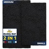 image:imageMuddy Mat 2Piece Set ASSEENONTV Highly Absorbent Microfiber Dog Door Mat and Pet Rug Non Slip Thick Washable Area Mat Soft Chenille for Kitchen Bathroom Bedroom and Outdoor Black Small amp Medium