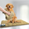 image:imageMuddy Mat 2in1 Set ASSEENONTV Beige Microfiber Door Mat 30X19 amp Doggy Dryer Plush Shammy Towel  NonSlip Washable amp Highly Absorbent Solutions for Soggy Paws amp Clean Floors