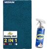 image:imageMuddy Mat 2in1 Set Atlantic Blue Medium30X19 Microfiber NonSlip Washable amp Highly Absorbent Chenille Dog Door Mat with Wizz Stain amp Odor RemoverUltimate Pet Cleanup Combo for Pristine Homes