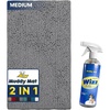 image:imageMuddy Mat 2in1 Set Grey Medium 30X19 Microfiber NonSlip Washable amp Highly Absorbent Chenille Dog Door Mat with Wizz Stain amp Odor RemoverUltimate Pet Cleanup Combo for Fresh amp Clean Homes