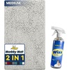 image:imageMuddy Mat 2in1 Set White Medium 30X19 Microfiber NonSlip Washable amp Highly Absorbent Chenille Dog Door Mat with Wizz Stain amp Odor RemoverUltimate Pet Cleanup Combo for Fresh amp Clean Homes