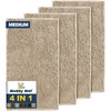 image:imageMuddy Mat 4Piece Seafoam Green Medium 30X19 ASSEENONTV Highly Absorbent Microfiber Door Mat Bath Mat and Pet Rug Non Slip Thick Washable Soft Chenille for Kitchen Bedroom Indoor and OutdoorBeige