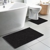 image:imageMuddy Mat Chenille Bathroom Rugs Set Quick Dry Microfiber Mats Non Slip Washable Extra Thick Soft and Highly Absorbent Bath Mats 20x30 with U Shaped Toilet Mat 20x20  GreyBlack