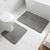 image:imageMuddy Mat CloudStep Bathroom Rugs 2 Piece Set Non Slip Bath Mats for Bathroom Absorbent Memory Foam Chenille Machine Washable Quick Dry Toilet Rug Set Grey 20x30  20x20 UShapedGrey