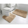 image:imageMuddy Mat Fluffy Bathroom Rugs 2 Piece Set Soft Absorbent Microfiber Bath Mats Non Slip Quick Dry Machine Washable for Floor Tub Shower amp Toilet Grey 20x30  20x20 UShapedBeige
