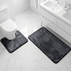 image:imageMuddy Mat Memory Foam Bath Mat Set 2 Piece  Velvet Soft Non Slip Bathroom Rugs Set Thick Absorbent Washable Bath Mats for Bathroom Floor and Shower Black 20x30  20x20 UShapedBlack