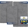 image:imageMuddy Mat Pack of 3 Highly Absorbent Microfiber Dog Door Mat and Pet Rug Non Slip Thick Washable Area Mat Soft Chenille for Kitchen Bathroom Bedroom and Outdoor  Brown Small Medium amp LargeGrey