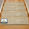 image:imageMuddy Mat Pack of 8  Soft Chenille Stair Treads NonSlip Reusable Super Absorbent Stair Treads for Wooden Steps Tile amp Marble Floor Easy to Install amp Machine Washable  Grey 30 x 7Beige
