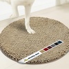 image:imageMuddy Mat Shown on TV  Super Absorbent Microfiber Dog Door Mat for Muddy Paws NonSlip Washable Pet Rug Quick Dry Chenille Entryway Carpet Machine Washable Indoor Outdoor Mat Grey Round 4ftBeige