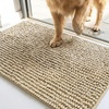 image:imageMuddy Mat TMax Dual Tone Indoor Dog Door Mat Slip Resistant Chenille Entryway Rug for Muddy Paws Super Water Absorbent Front Door Mat Quick Dry Washable mat  Beige 18 x 28Beige