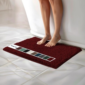 image:imageMuddy Mat  Chenille Bathroom Rugs Quick Dry Microfiber Mats Non Slip Washable Extra Thick Soft and Highly Absorbent Bath Mats for Bathroom Kitchen and Shower Floor  White 35x59Red