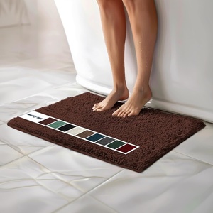 image:imageMuddy Mat  Chenille Bathroom Rugs Quick Dry Microfiber Mats Non Slip Washable Extra Thick Soft and Highly Absorbent Bath Mats for Bathroom Kitchen and Shower Floor  White 35x59Chocolate Brown