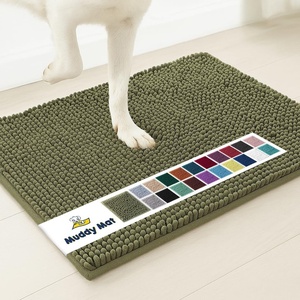 image:imageMuddy Mat  Super Water Absorbent Door Mat Indoor Microfiber Quick Dry Chenille Entryway Rug Slip Resistant Front Door Mat Indoor Mats for Entryway Machine Washable Pet Rug Army Green 48x72
