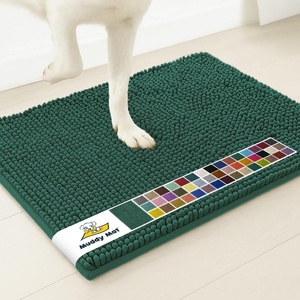 image:imageMuddy Mat  Super Water Absorbent Door Mat Indoor Microfiber Quick Dry Chenille Entryway Rug Slip Resistant Front Door Mat Indoor Mats for Entryway Machine Washable Pet Rug Dark Green 30x19