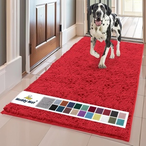 image:imageMuddy Mat  Super Water Absorbent Door Mat Indoor Microfiber Quick Dry Chenille Entryway Rug Slip Resistant Front Door Mat Indoor Mats for Entryway Machine Washable Pet Rug Red 59x24