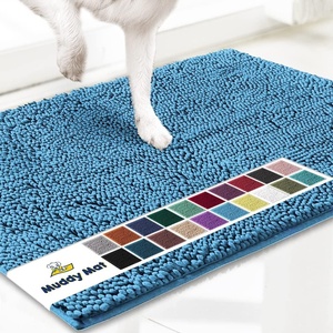 image:imageMuddy Mat  Super Water Absorbent Door Mat Indoor Microfiber Quick Dry Chenille Entryway Rug Slip Resistant Front Door Mat Indoor Mats for Entryway Machine Washable Pet Rug Sky Blue 48x72