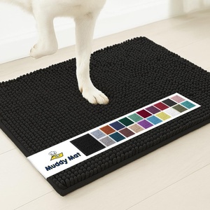 image:imageMuddy Mat  Super Water Absorbent Door Mat Indoor Microfiber Quick Dry Chenille Entryway Rug Slip Resistant Front Door Mat Indoor Mats for Entryway Machine Washable Pet Rug Black XXL 60X48
