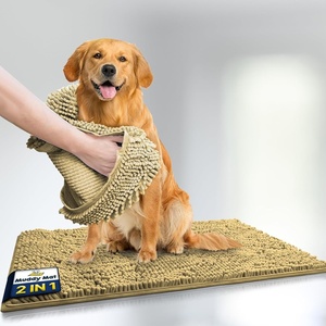 image:imageMuddy Mat 2in1 Set ASSEENONTV Beige Microfiber Door Mat 30X19 amp Doggy Dryer Plush Shammy Towel  NonSlip Washable amp Highly Absorbent Solutions for Soggy Paws amp Clean Floors