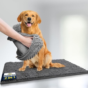 image:imageMuddy Mat 2in1 Set ASSEENONTV Grey Microfiber Door Mat 30X19 amp Doggy Dryer Plush Shammy Towel  NonSlip Washable amp Highly Absorbent Solutions for Soggy Paws amp Clean Floors