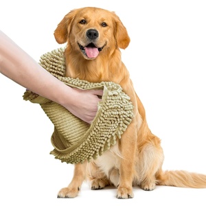 image:imageMuddy Mat Doggy Dryer Highly Absorbent Microfiber Washable Dog Shammy Quick Drying Towel Absorber  Extra Soft Plush Wrap Chenille Bath Towels to Dry Soggy Large Pets amp Small PuppyGrey 13x31Beige