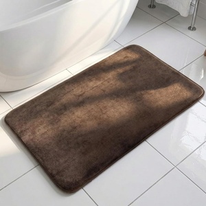 image:imageMuddy Mat Memory Foam Bath Mat  Velvet Soft Non Slip Bathroom Rugs Thick Absorbent Bath Rugs Washable Bath Mat for Bathroom Floor and Shower Grey 2ft x 3ftChocolate Brown