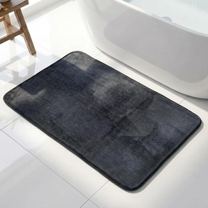 image:imageMuddy Mat Memory Foam Bath Mat  Velvet Soft Non Slip Bathroom Rugs Thick Absorbent Bath Rugs Washable Bath Mat for Bathroom Floor and Shower Grey 2ft x 3ftBlack