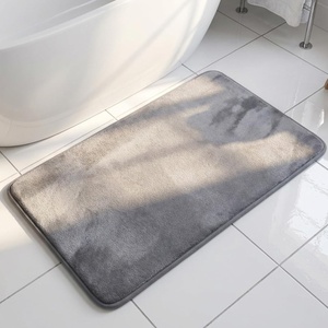 image:imageMuddy Mat Memory Foam Bath Mat  Velvet Soft Non Slip Bathroom Rugs Thick Absorbent Bath Rugs Washable Bath Mat for Bathroom Floor and Shower Grey 2ft x 3ftGrey