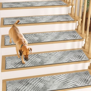 image:imageMuddy Mat Pack of 6  Soft Chenille Stair Treads NonSlip Reusable Super Absorbent Stair Treads for Wooden Steps Tile amp Marble Floor Easy to Install amp Machine Washable  Aspen 30 x 7Grid