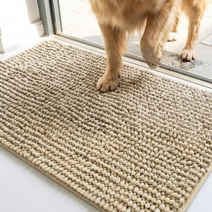 image:imageMuddy Mat TMax Dual Tone Indoor Dog Door Mat Slip Resistant Chenille Entryway Rug for Muddy Paws Super Water Absorbent Front Door Mat Quick Dry Washable mat  Beige 18 x 28Beige